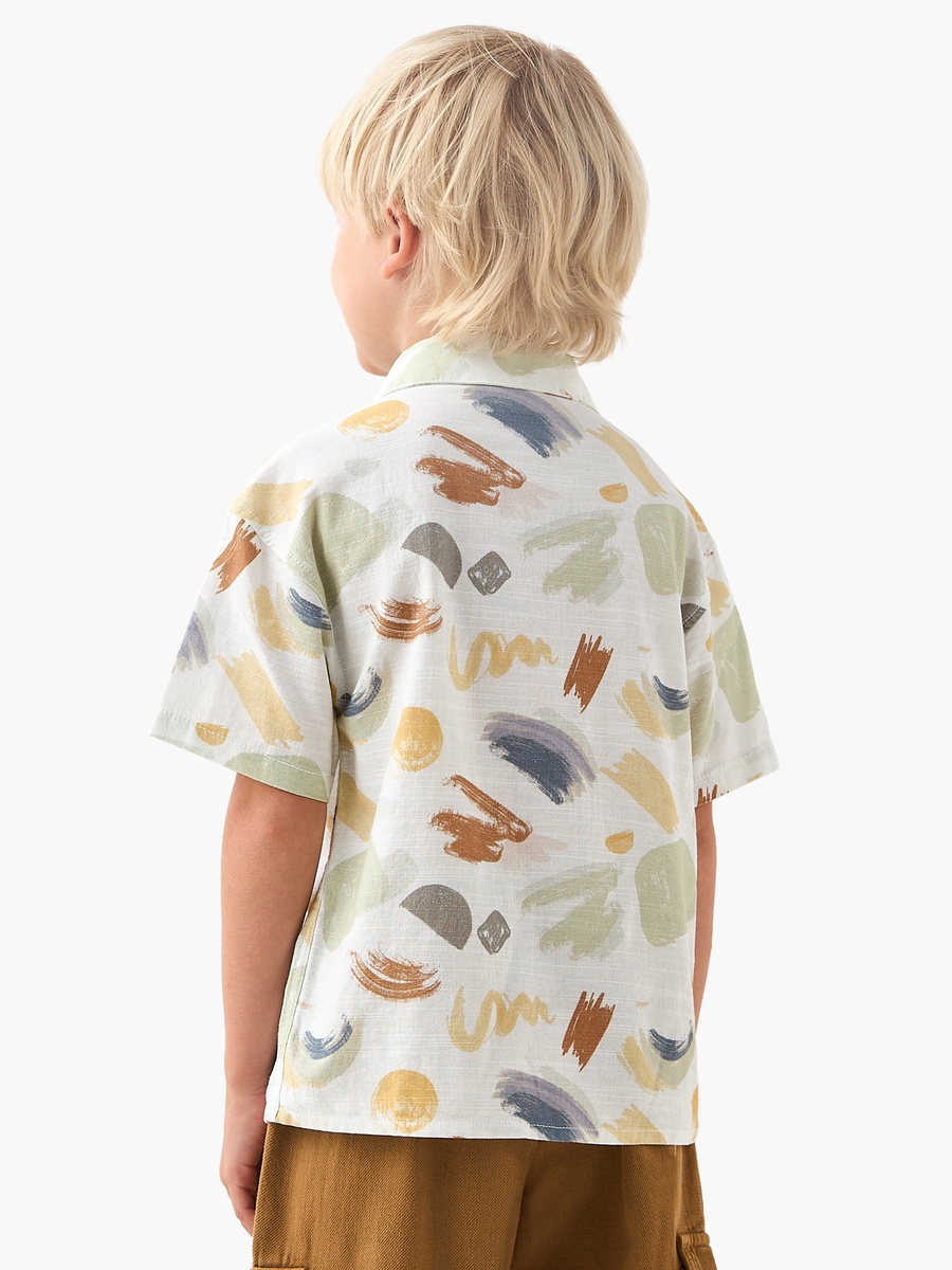Short Sleeves Shirt with Abstract Print