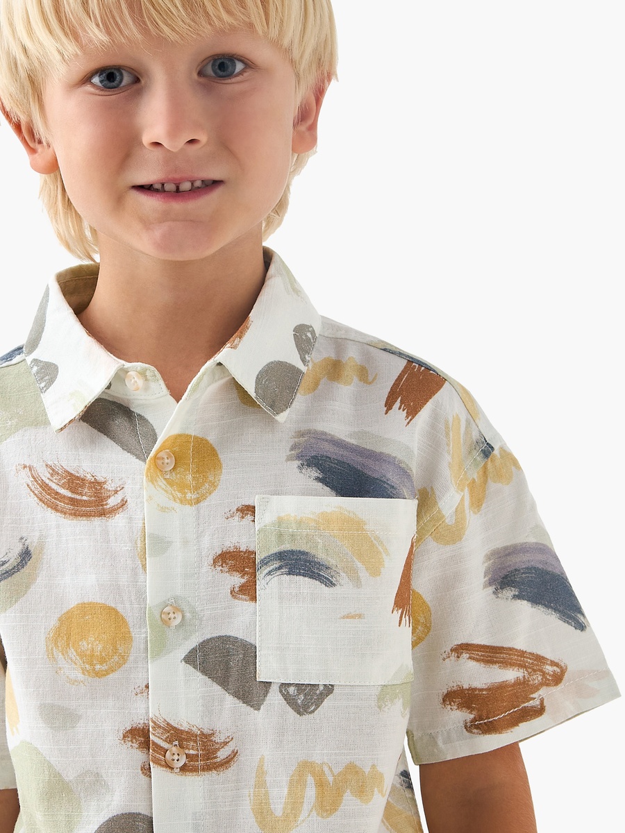 Short Sleeves Shirt with Abstract Print