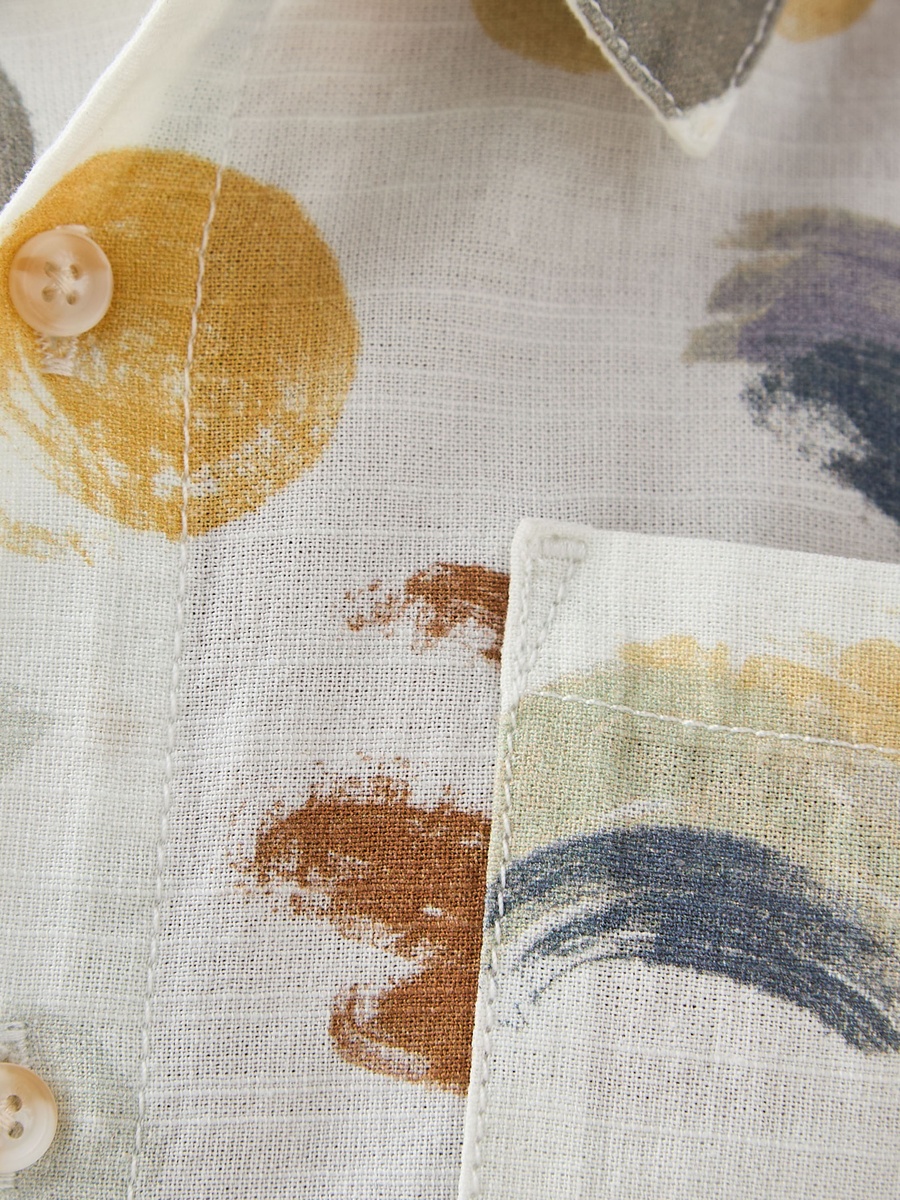 Short Sleeves Shirt with Abstract Print