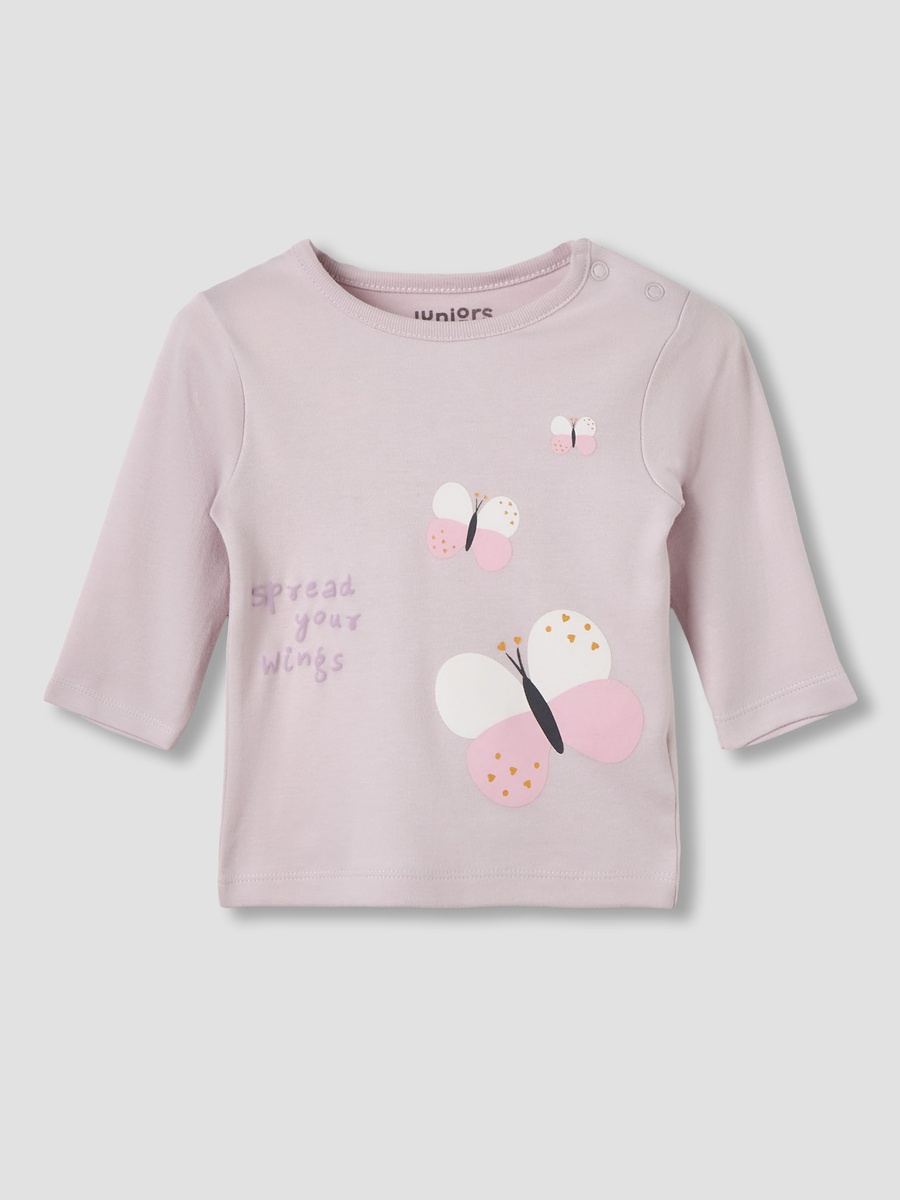 Set of 2 Cotton Long Sleeve Pyjama Set with Butterfly Print