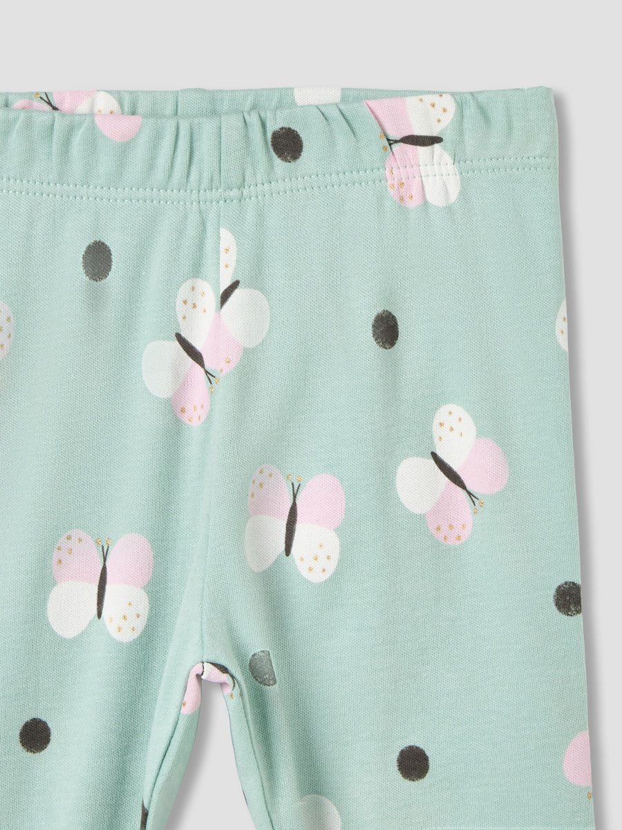 Set of 2 Cotton Long Sleeve Pyjama Set with Butterfly Print