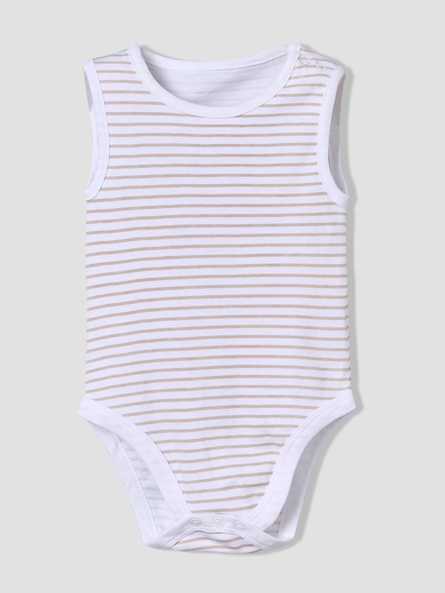 Pack of 5 Cotton Round Neck Sleeveless Bodysuit with Giraffe Print