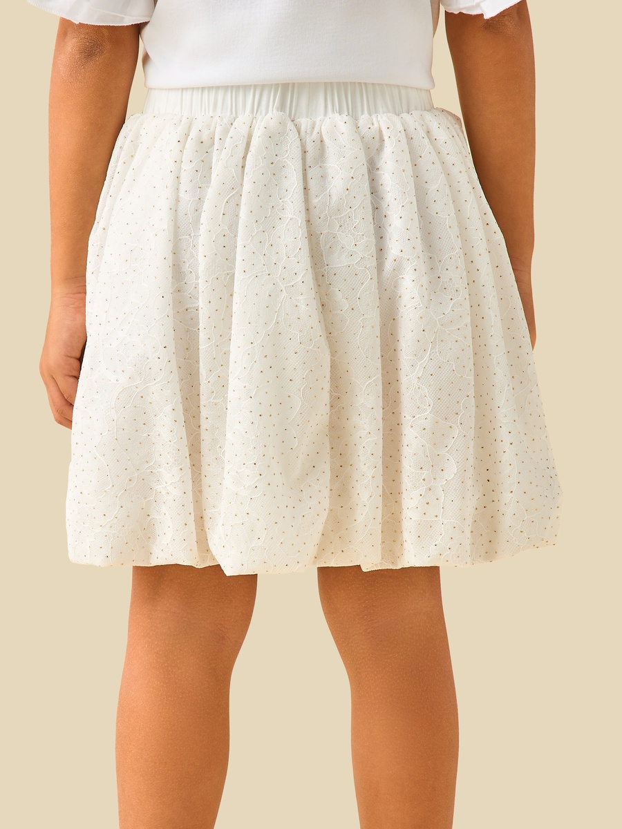 Knee Length Skirt with Glitter Embellishment
