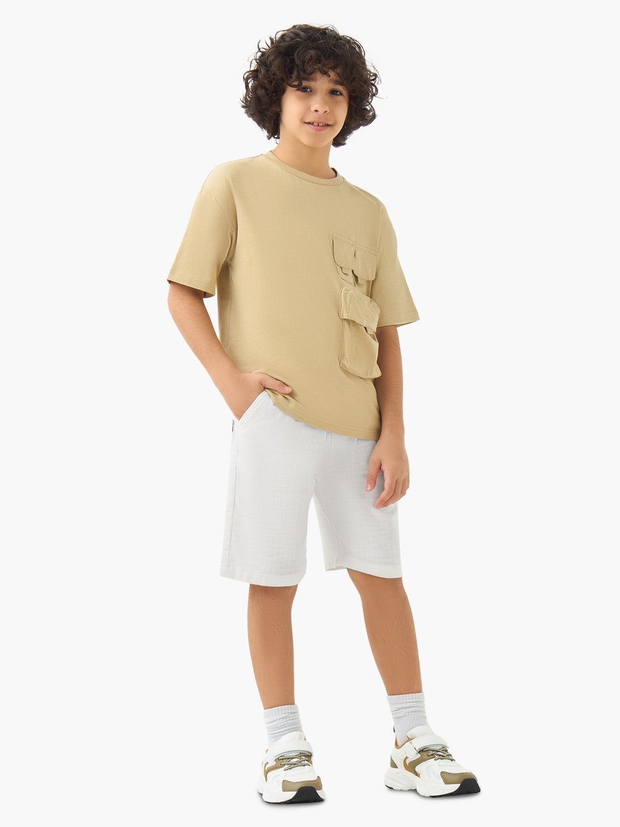 Elasticated Waist Shorts with Pockets