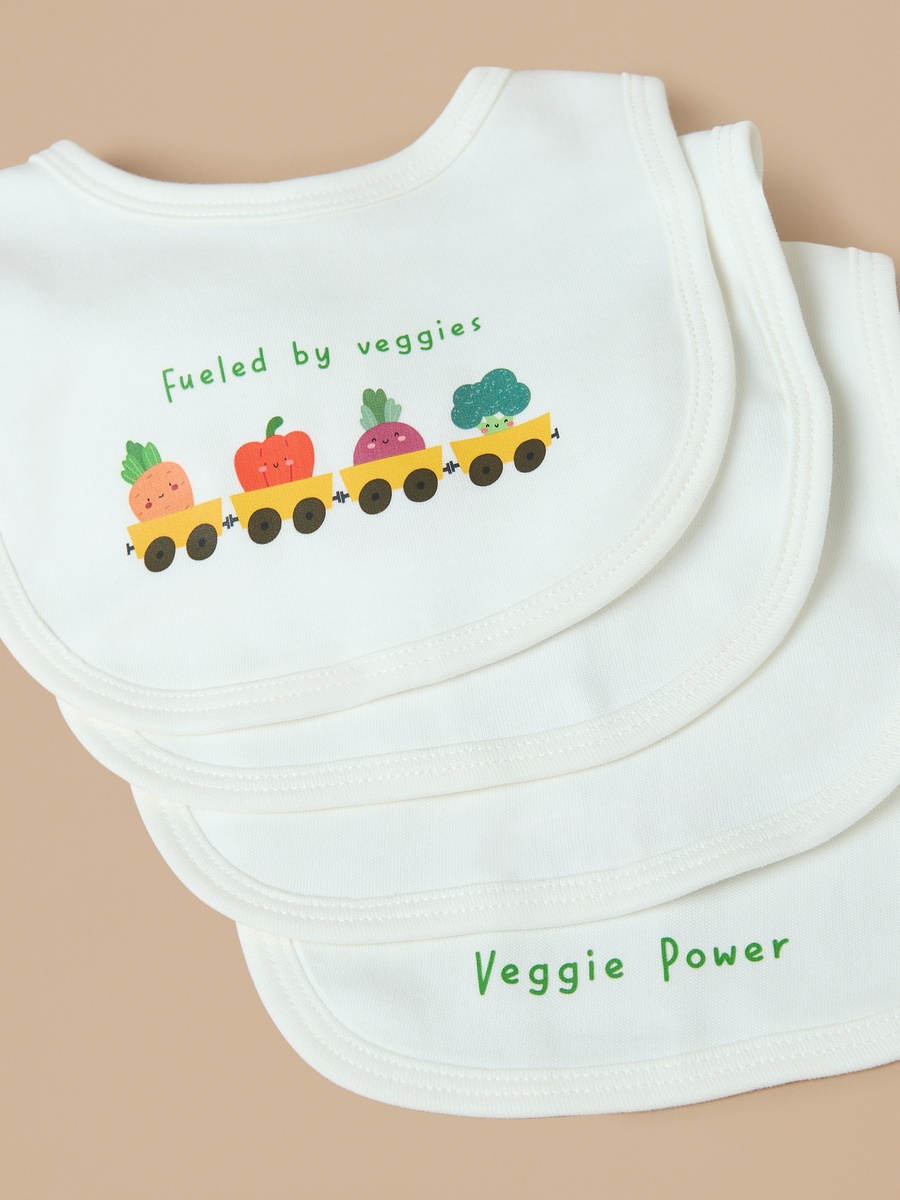 Vegetable Print Bib - Set of 7