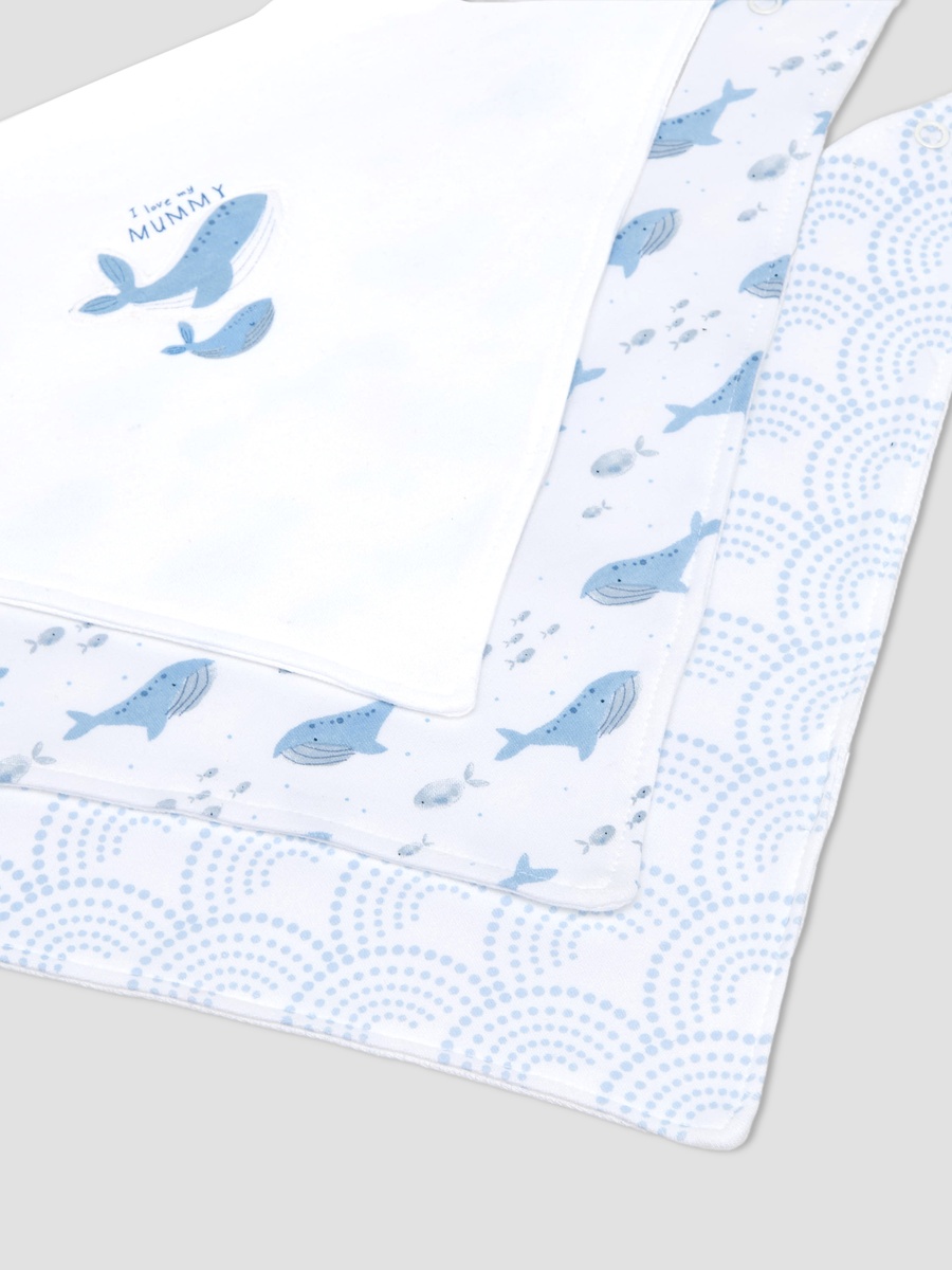 Pack of 3 Baby Bib with Snap Button Closure