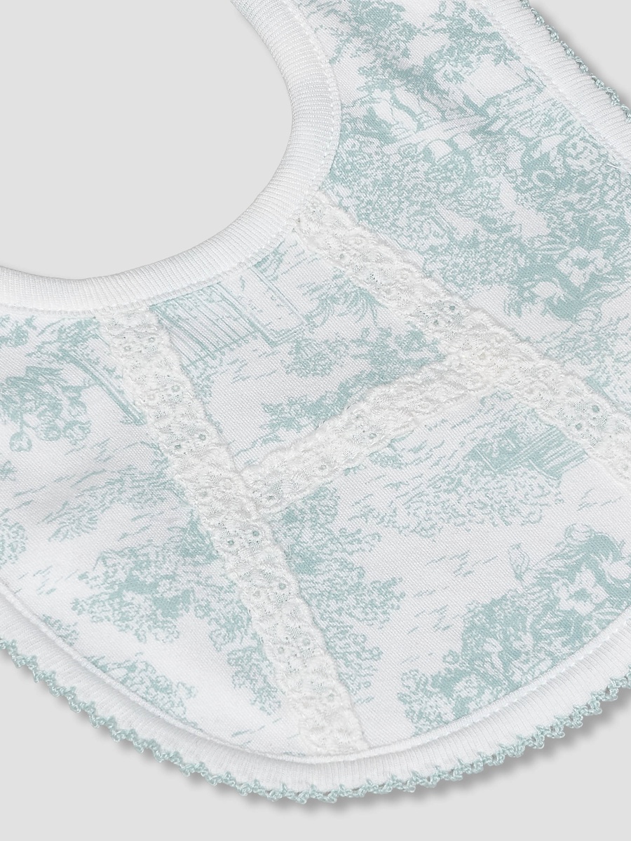Baby Bib with Toile Print