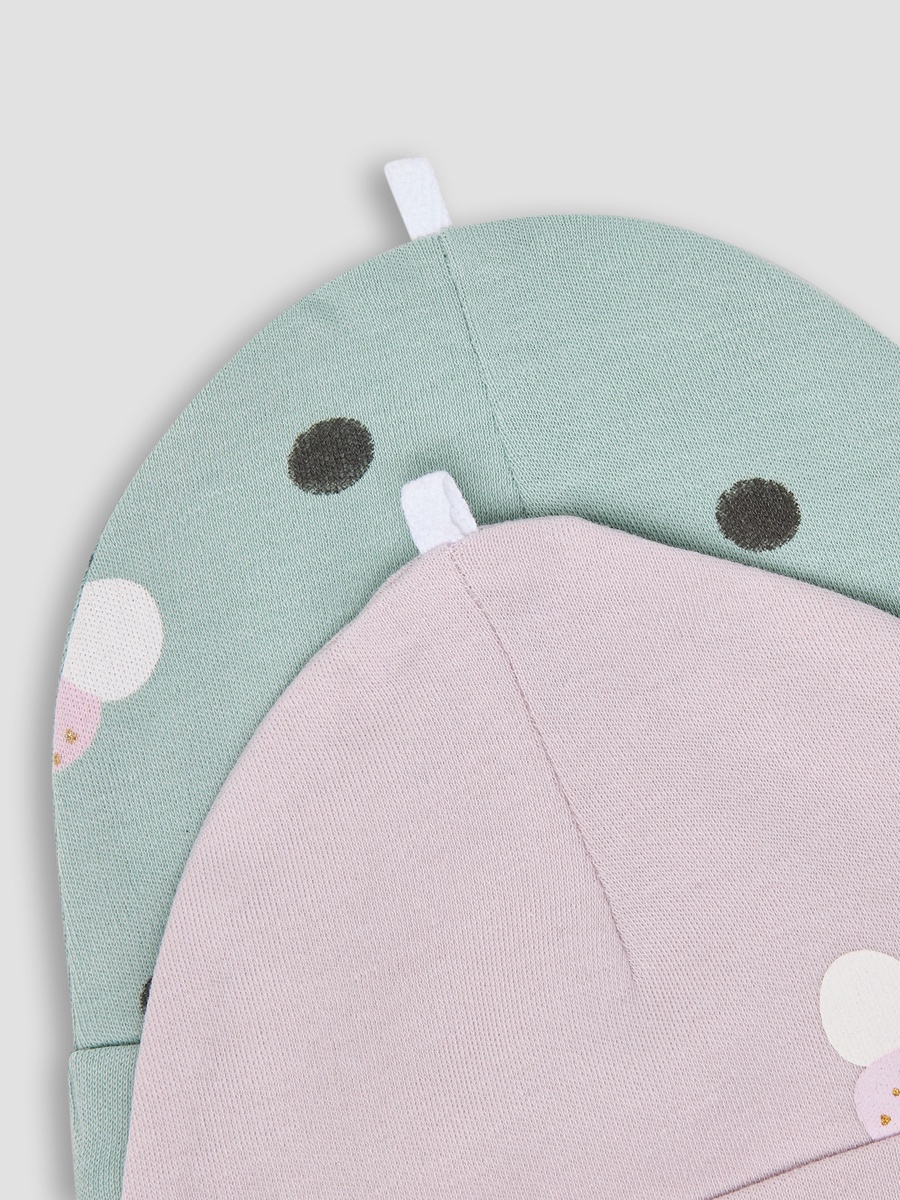 Pack of 2 Cap with Butterfly Print