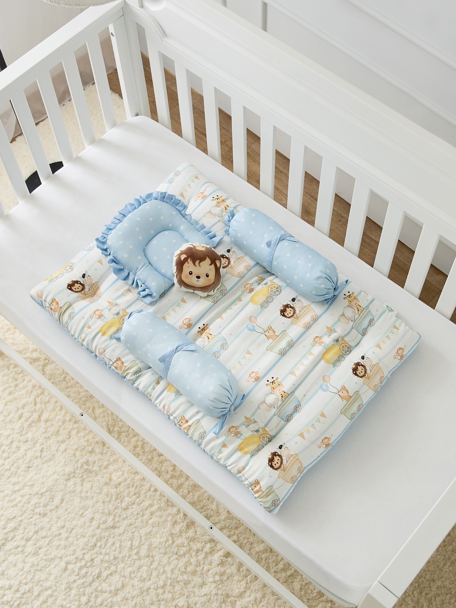 Fancy Fluff Safari Print 6-Piece Baby Bed Set - 58x84 cm
