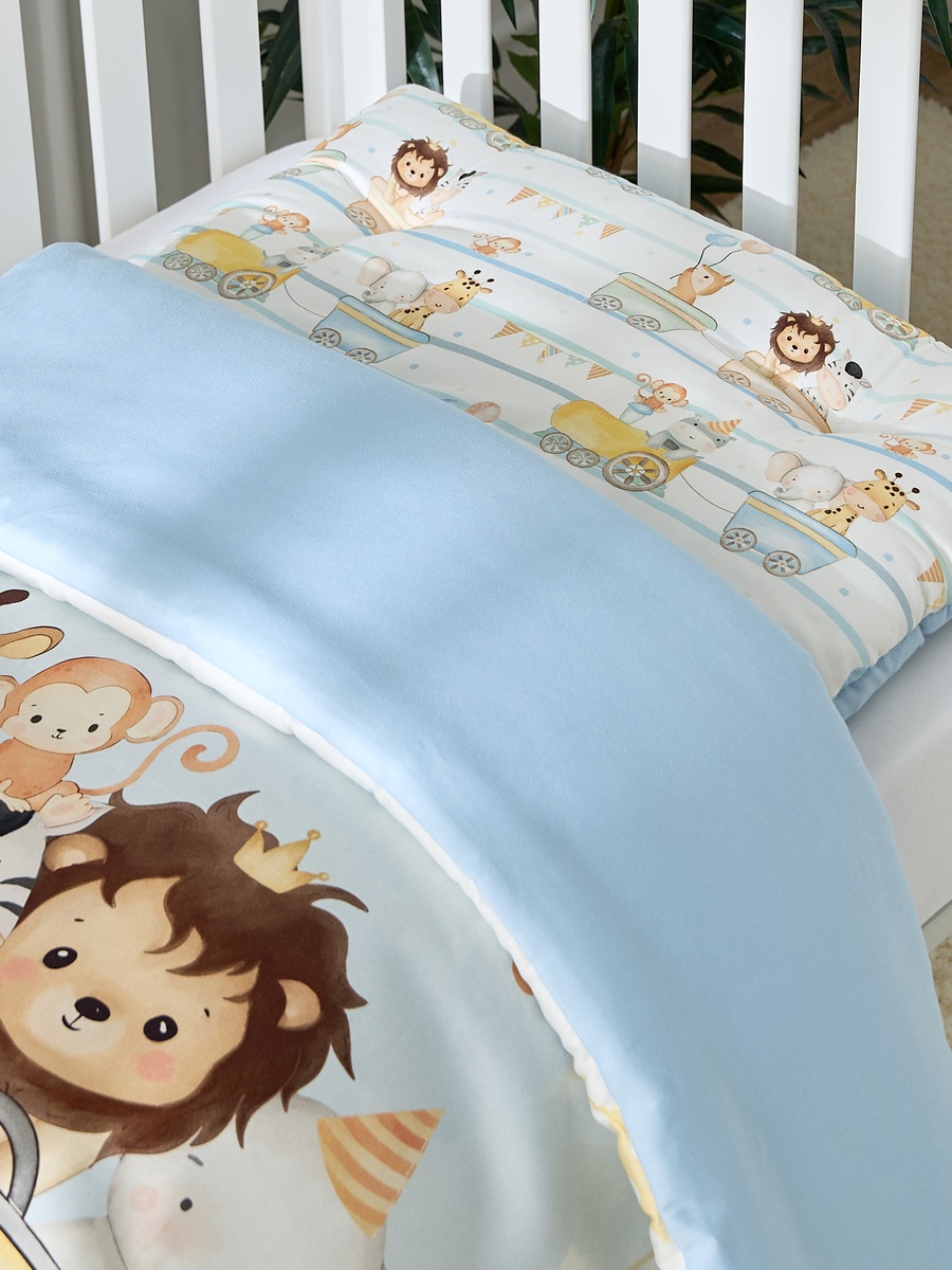 Fancy Fluff Safari Print 6-Piece Baby Bed Set - 58x84 cm
