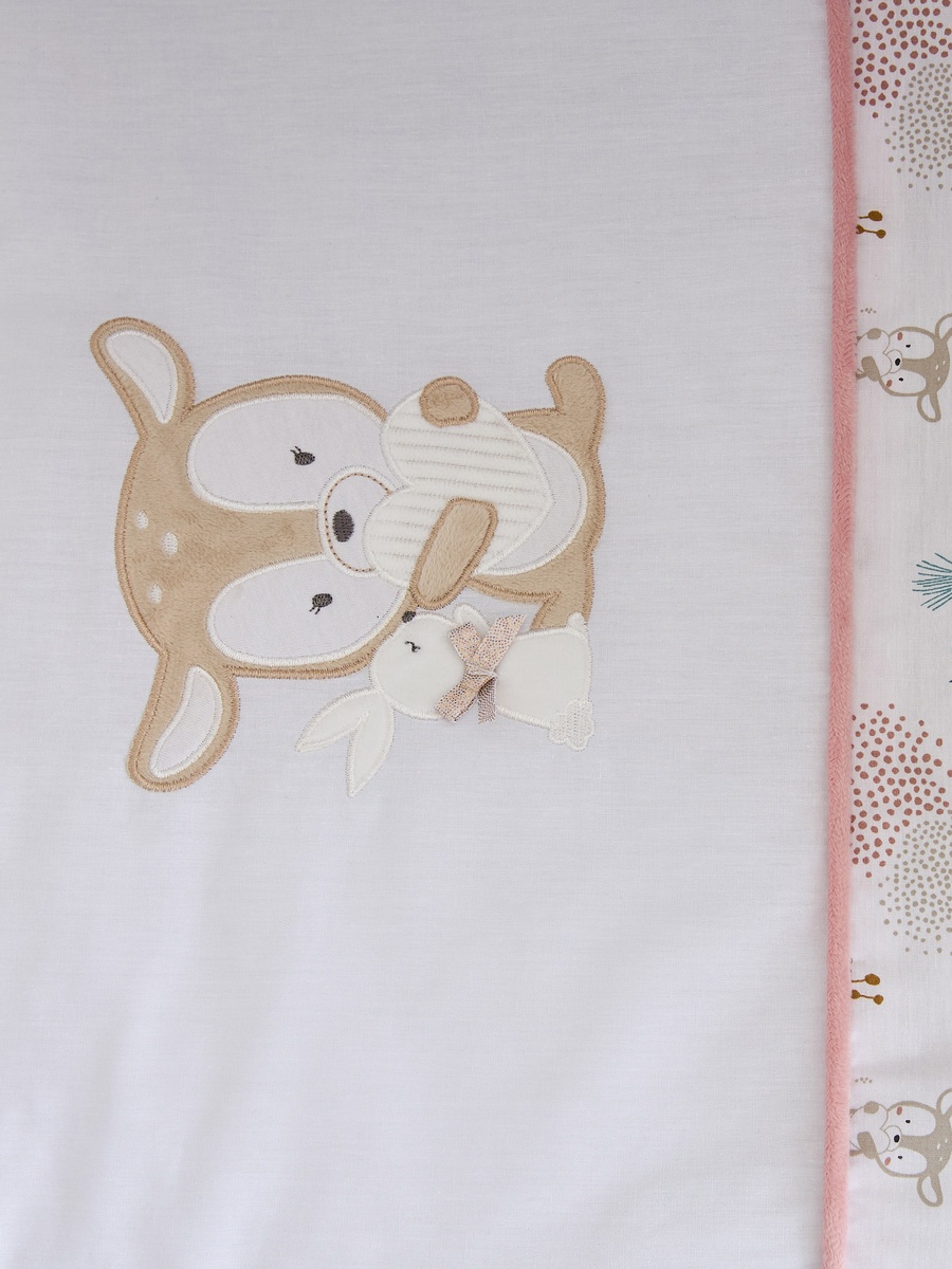 3-Piece Applique Detail Bassinet Bedding Set - 50x80 cm