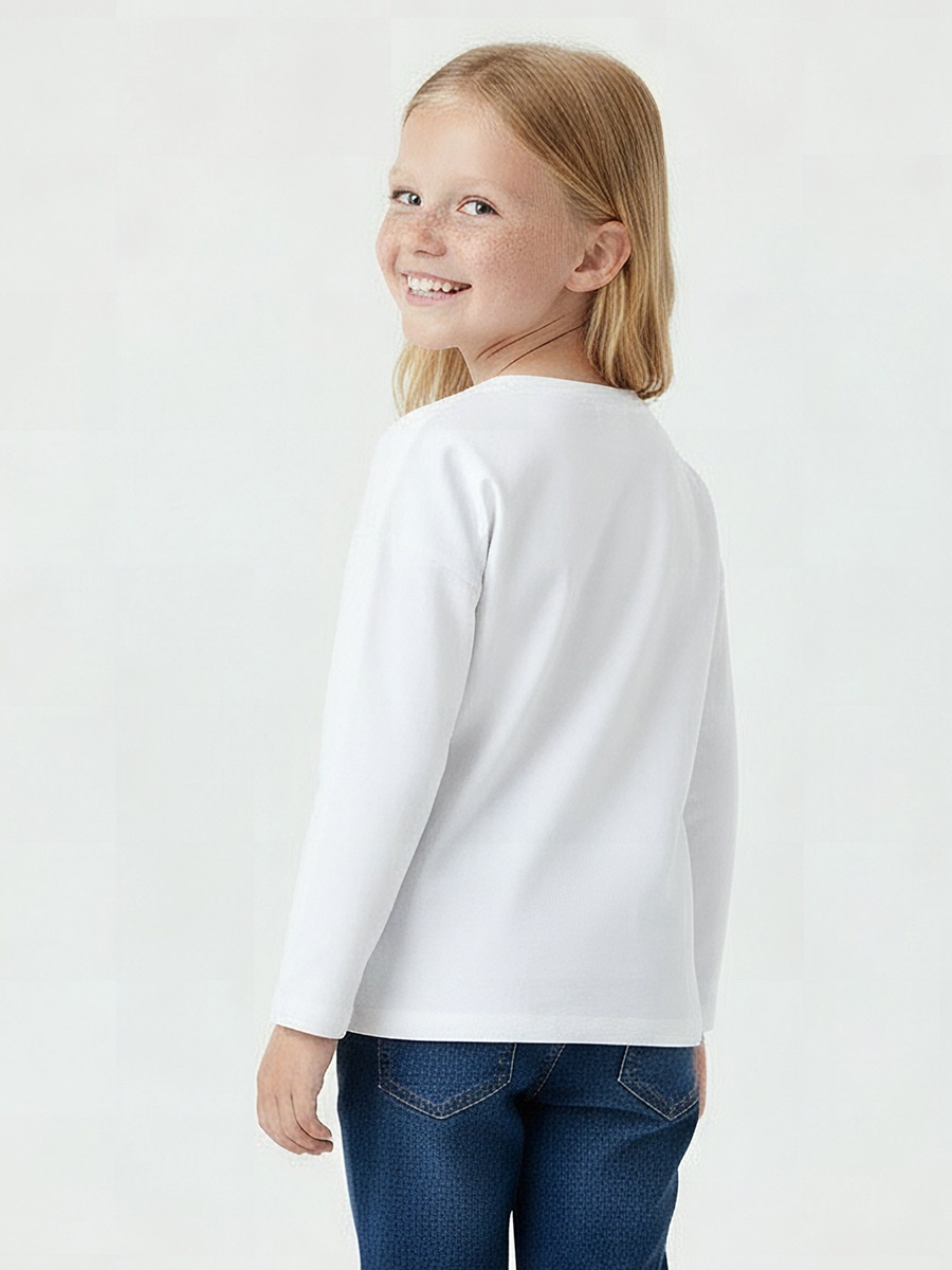 Crew Neck Long Sleeves T-Shirt with Heart Print