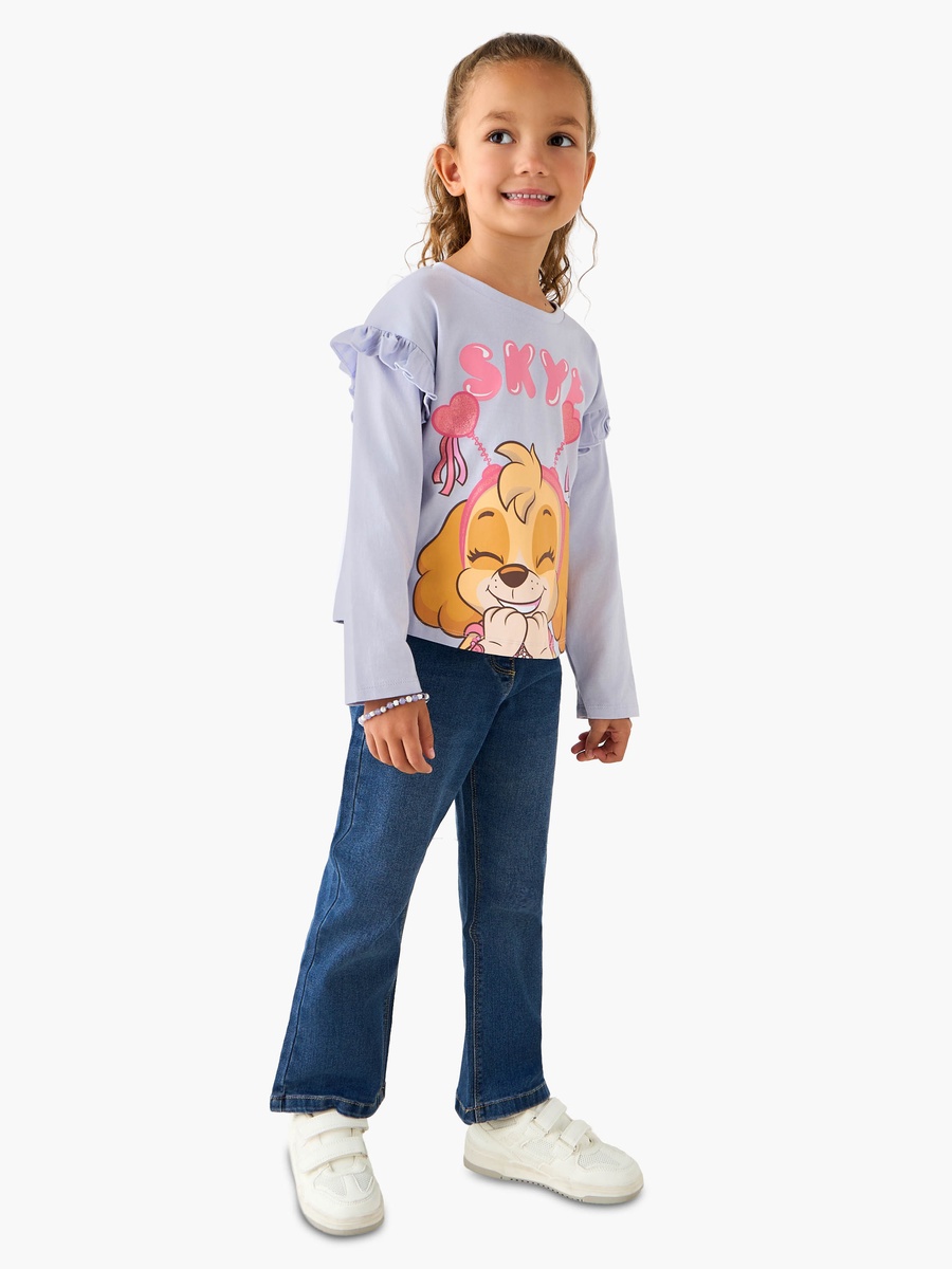 Crew Neck Long Sleeves T-Shirt with Skye Print