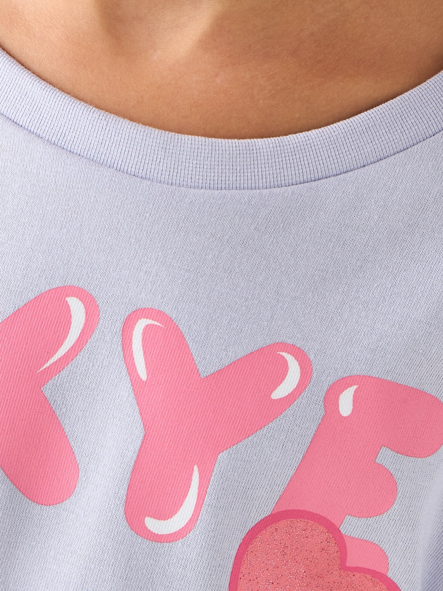 Crew Neck Long Sleeves T-Shirt with Skye Print