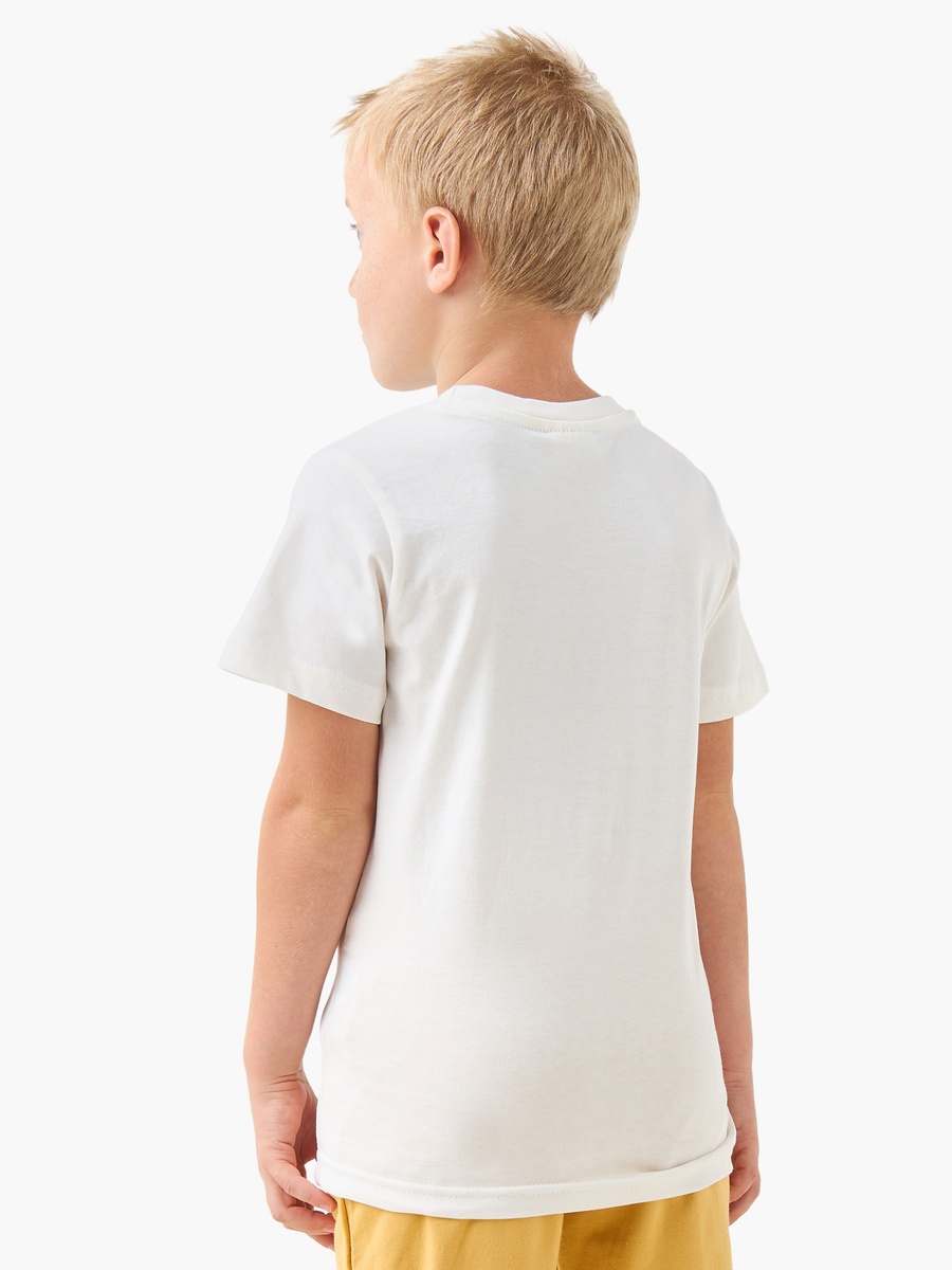 Crew Neck Short Sleeves T-Shirt with Dino Print