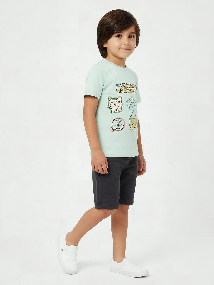 Crew Neck Short Sleeves T-Shirt with Print