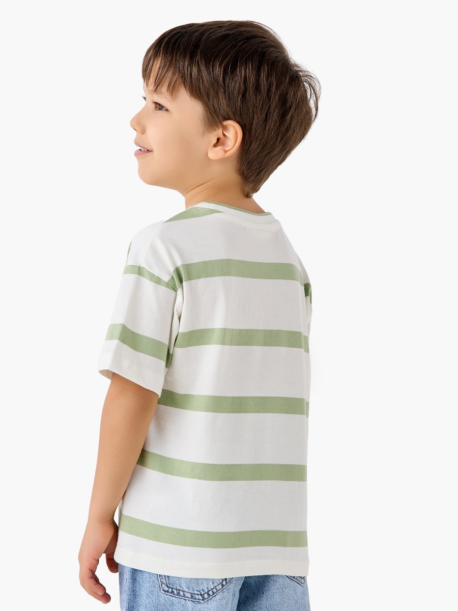 Crew Neck Short Sleeves T-Shirt with Stripes