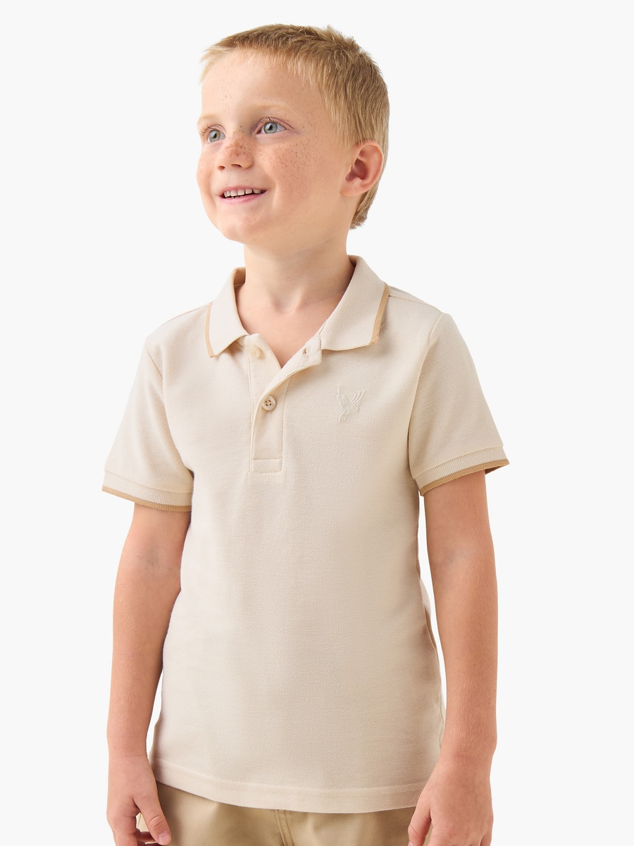 Collared Short Sleeve T-Shirt with Texture