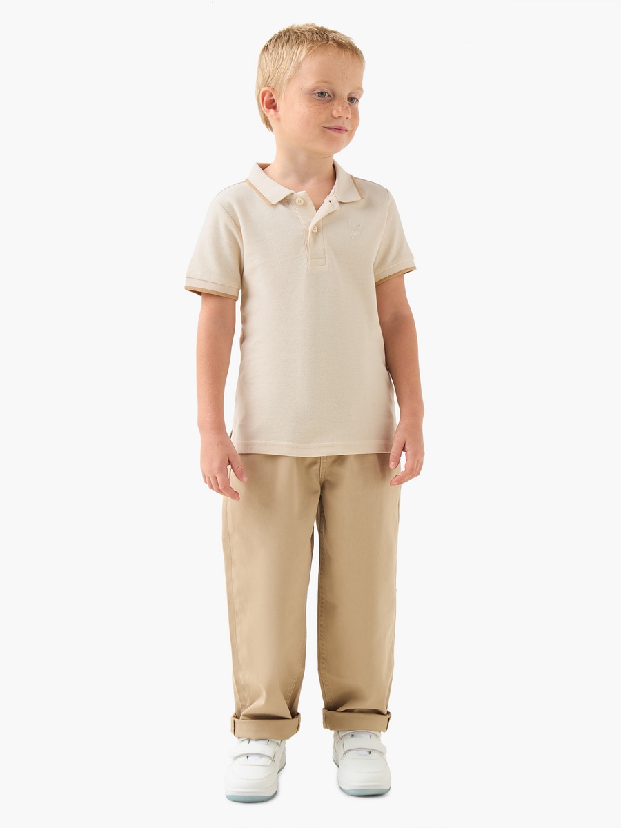Collared Short Sleeve T-Shirt with Texture