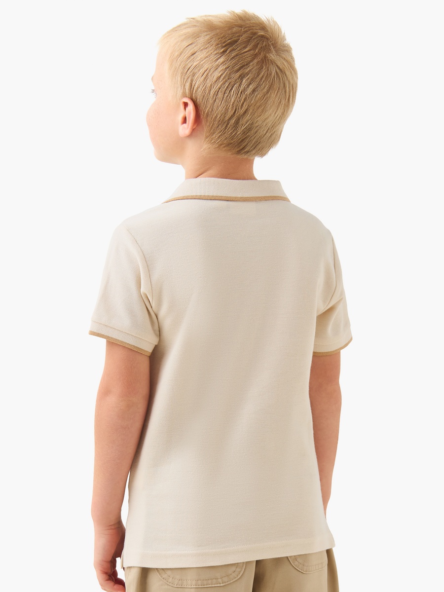 Collared Short Sleeve T-Shirt with Texture