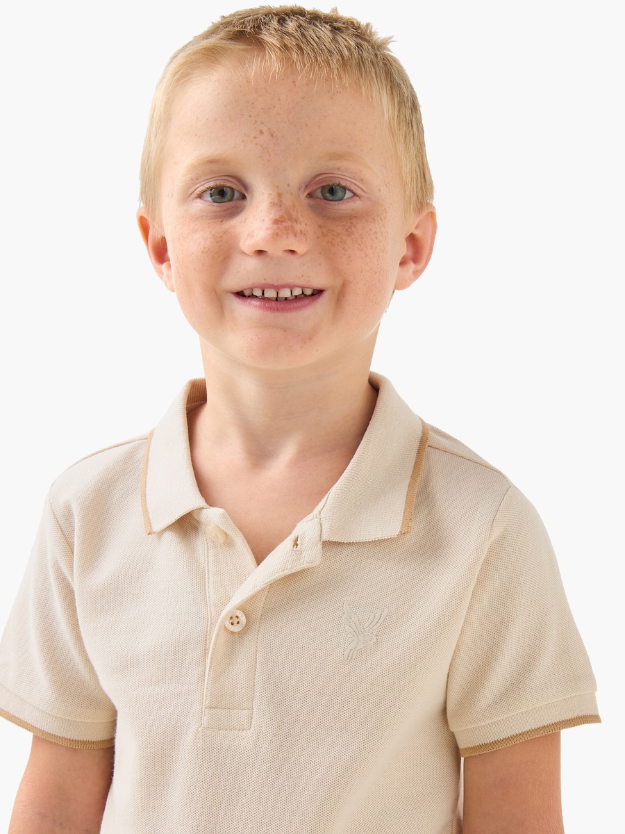 Collared Short Sleeve T-Shirt with Texture