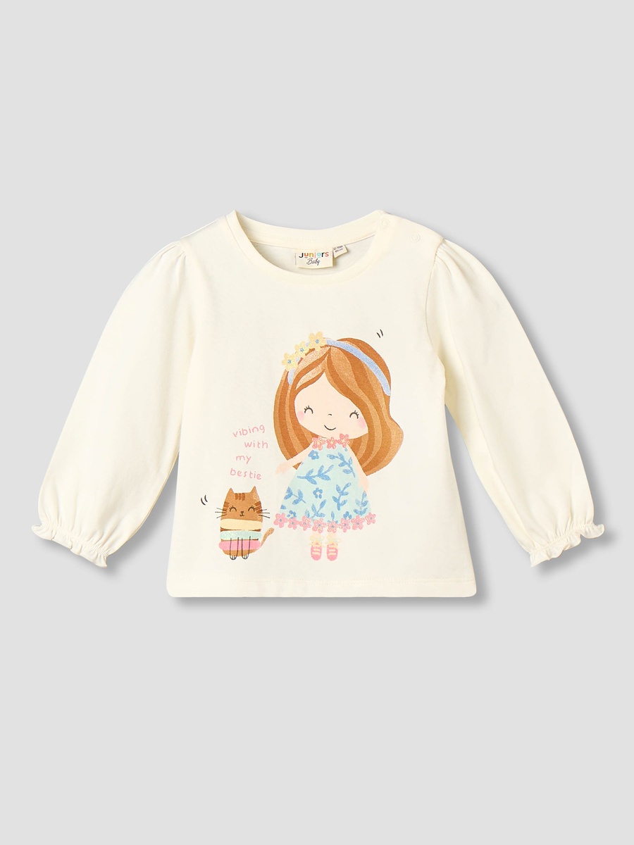 Crew Neck Long Sleeves T-Shirt with Graphic Print