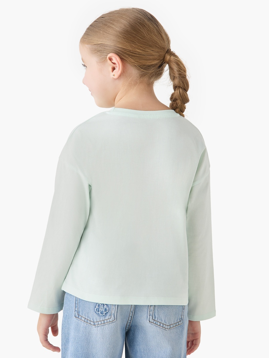 Round Neck Long Sleeve T-Shirt with Bear Print