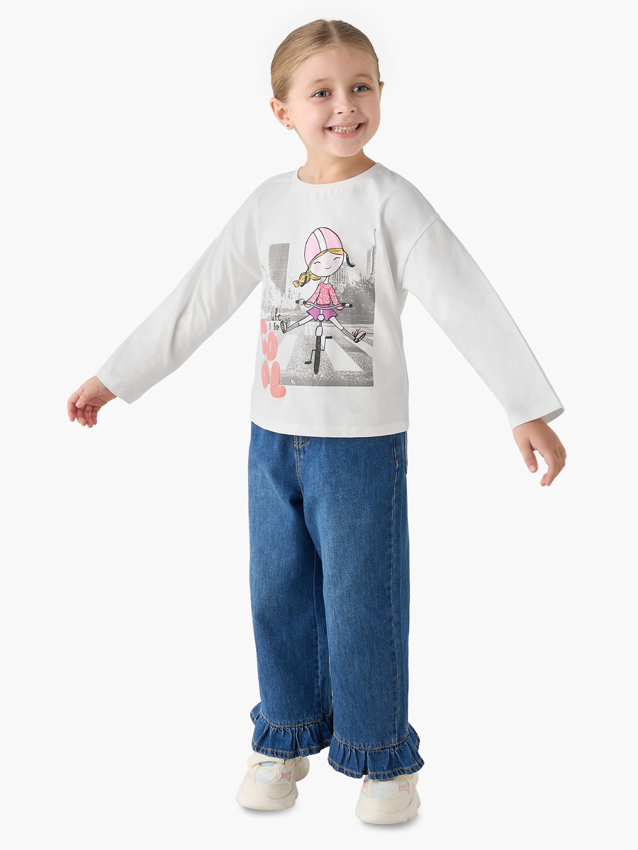 Crew Neck Long Sleeves T-Shirt with Graphic Print