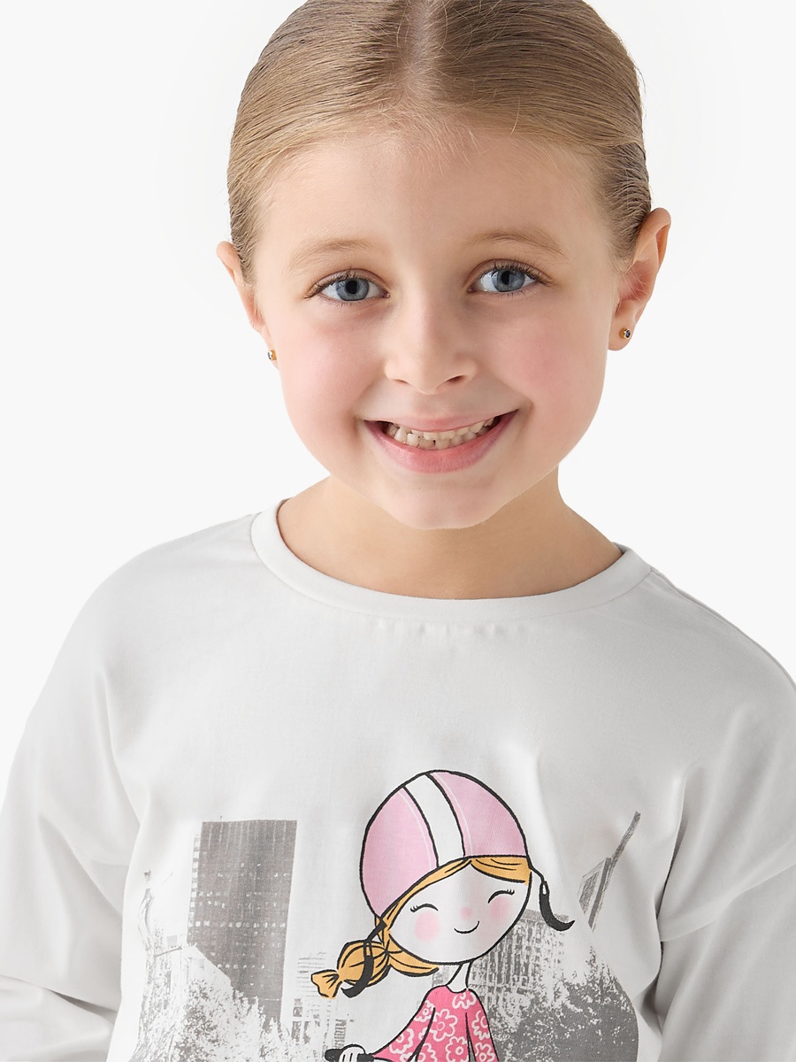Crew Neck Long Sleeves T-Shirt with Graphic Print