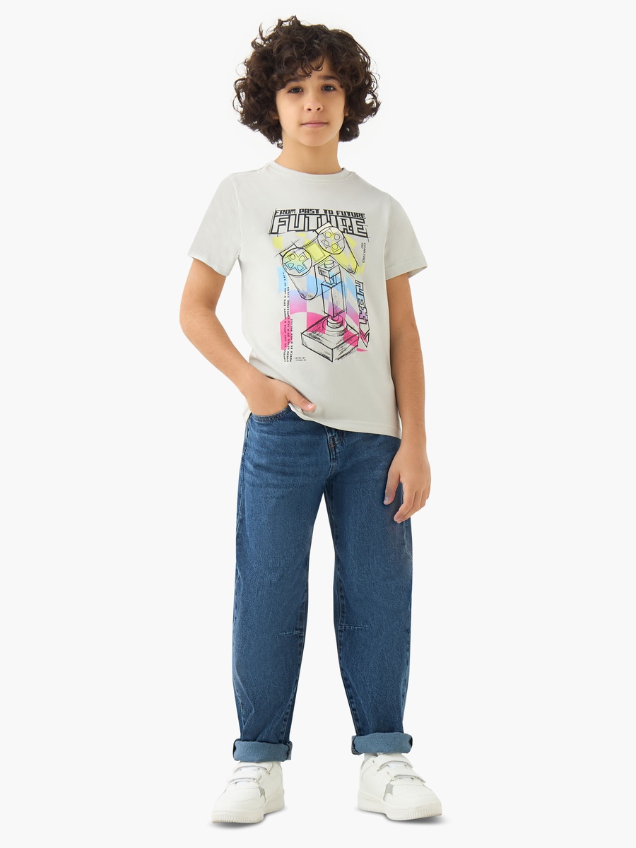 Crew Neck Short Sleeves T-Shirt with Graphic Print