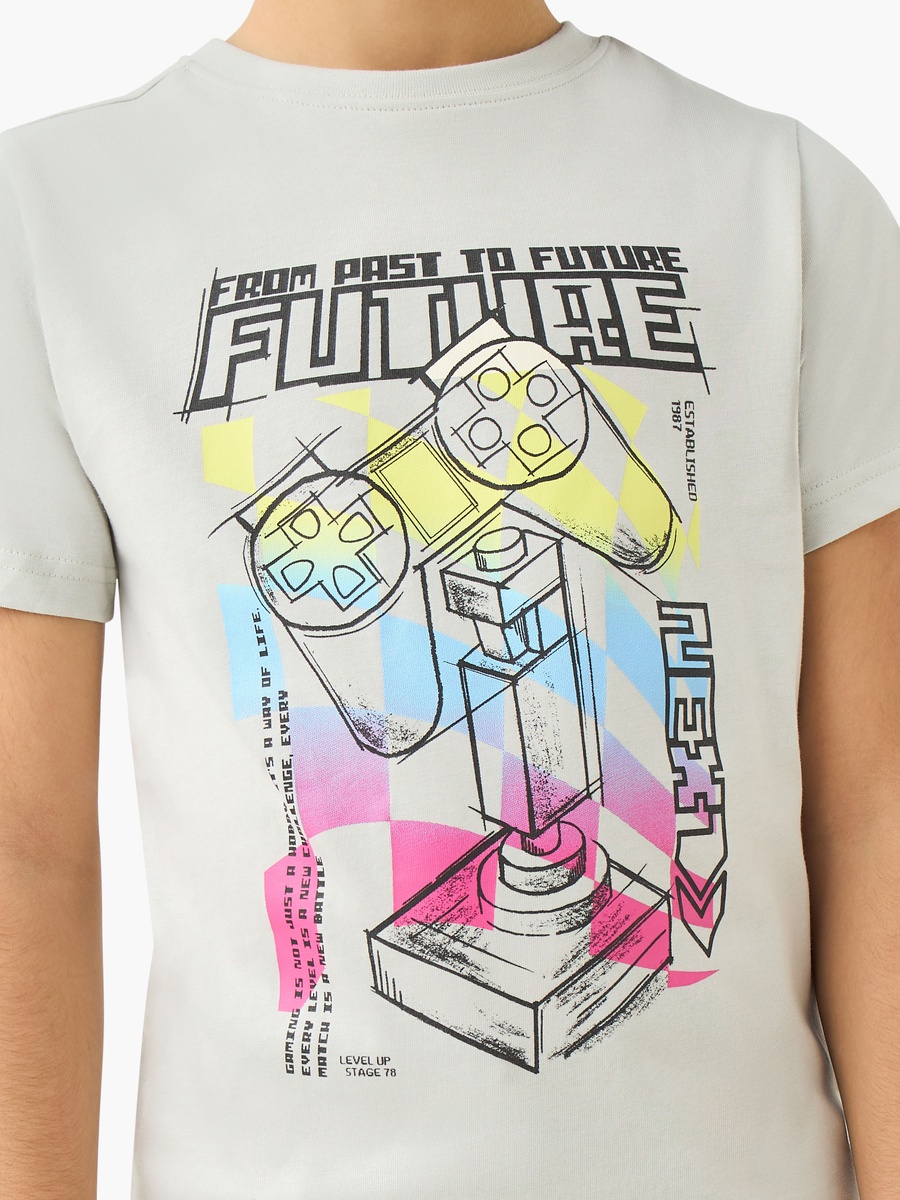 Crew Neck Short Sleeves T-Shirt with Graphic Print