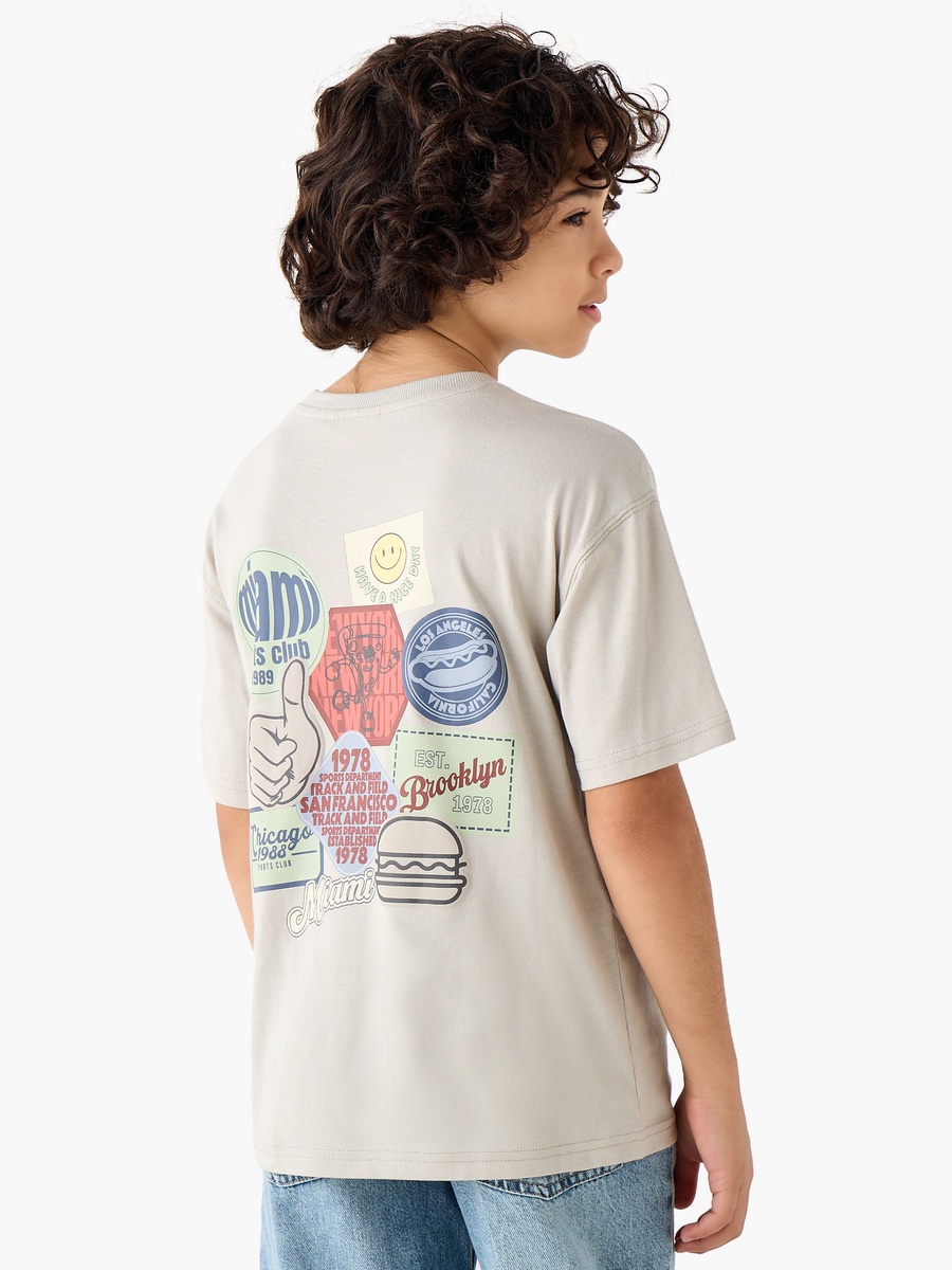 Crew Neck Short Sleeve T-Shirt with Print