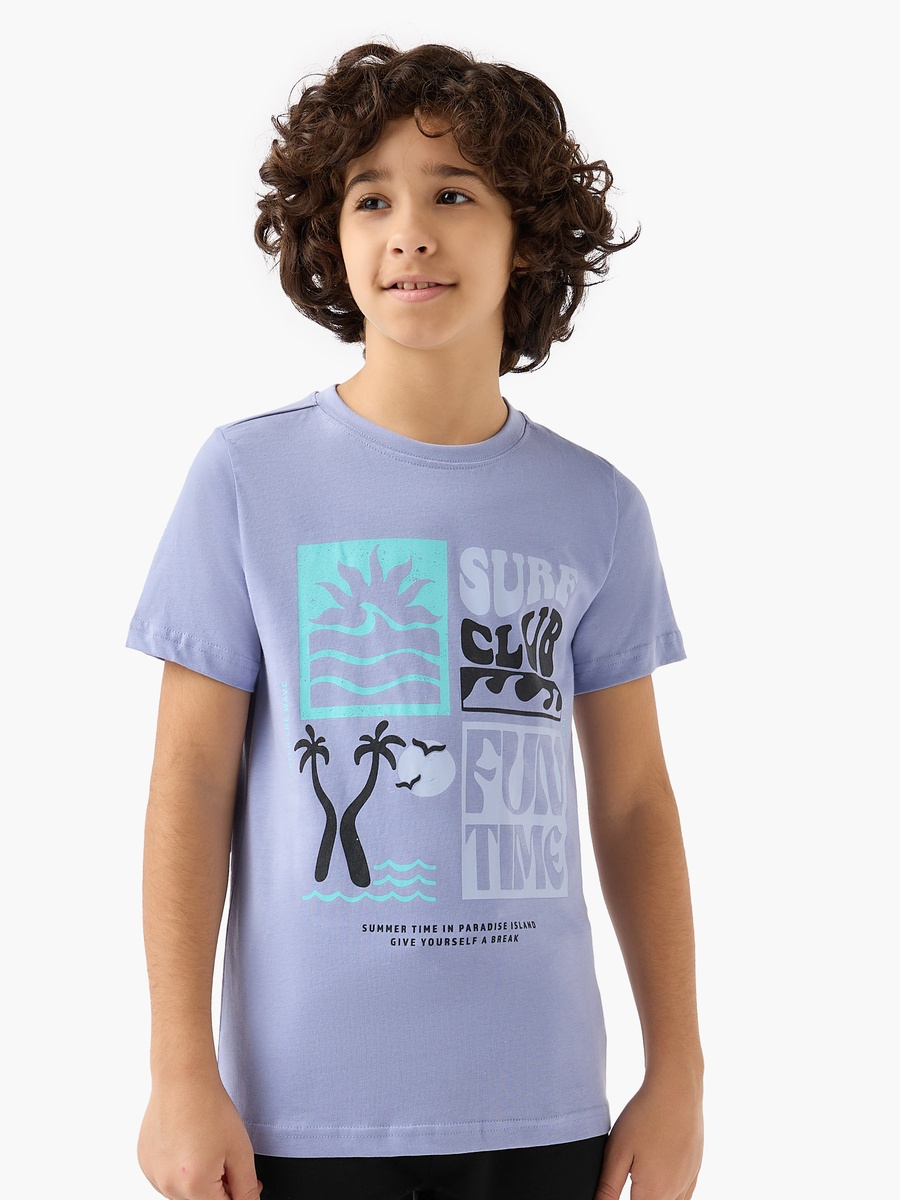 Crew Neck Short Sleeve T-Shirt with Graphic Print