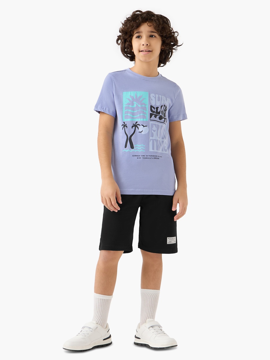 Crew Neck Short Sleeve T-Shirt with Graphic Print