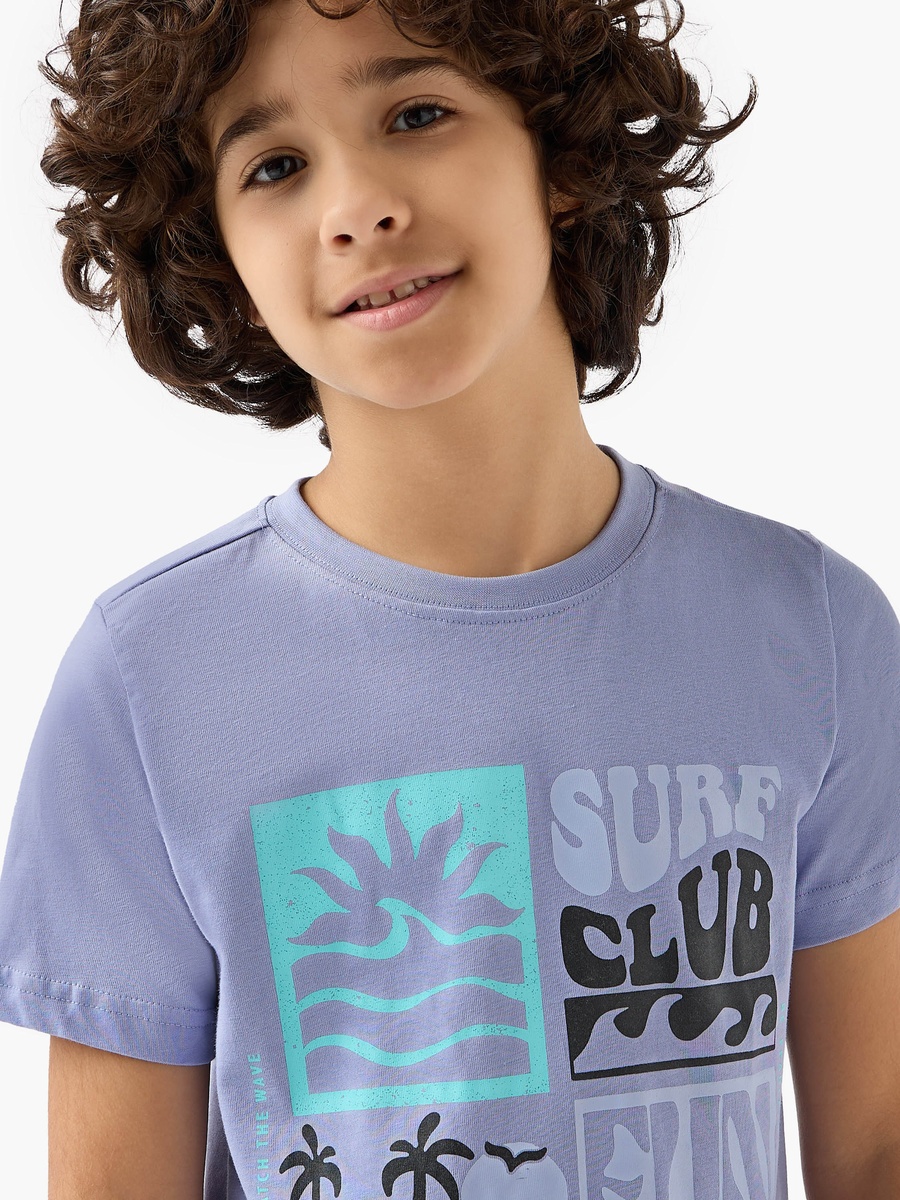 Crew Neck Short Sleeve T-Shirt with Graphic Print