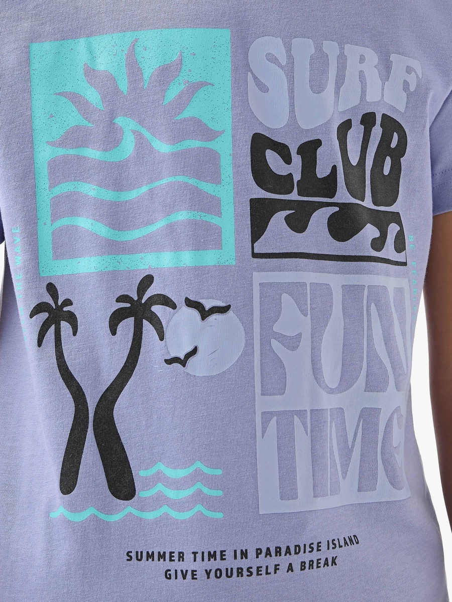 Crew Neck Short Sleeve T-Shirt with Graphic Print