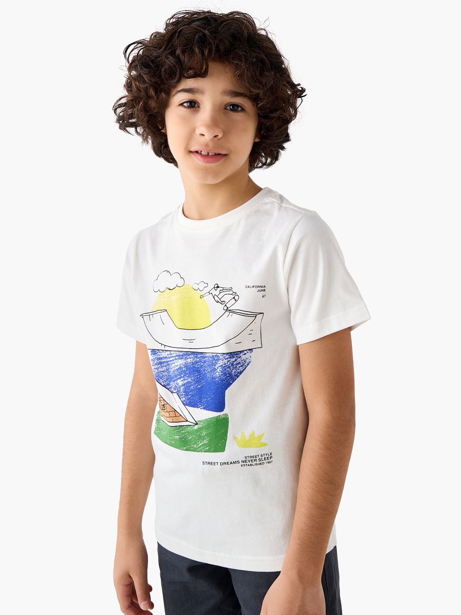 Crew Neck Short Sleeves T-Shirt with Print