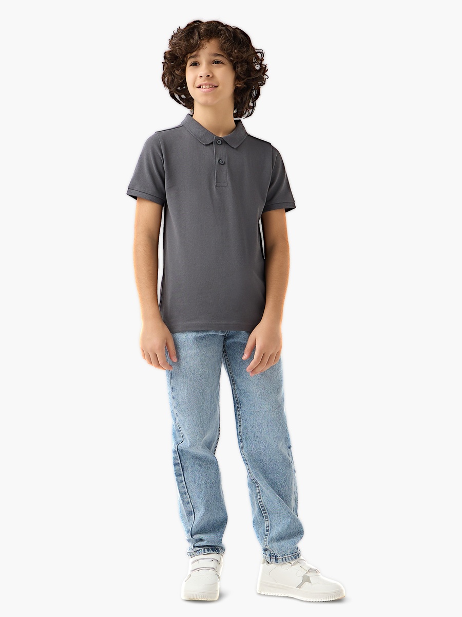 Collared Short Sleeve Polo T-Shirt with Button Placket