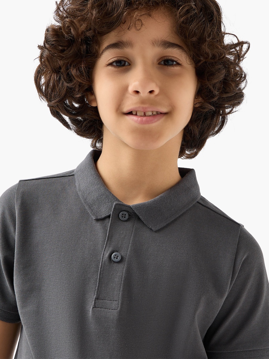 Collared Short Sleeve Polo T-Shirt with Button Placket