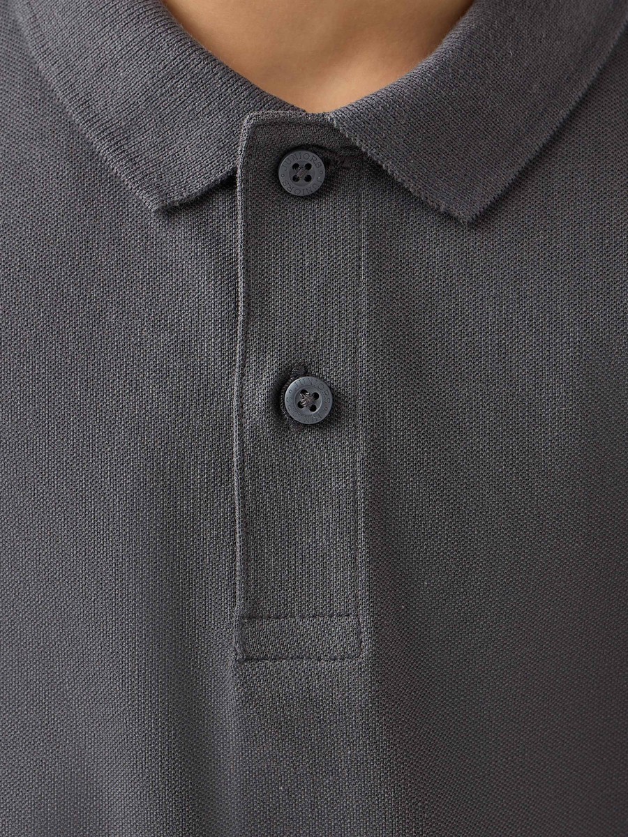 Collared Short Sleeve Polo T-Shirt with Button Placket