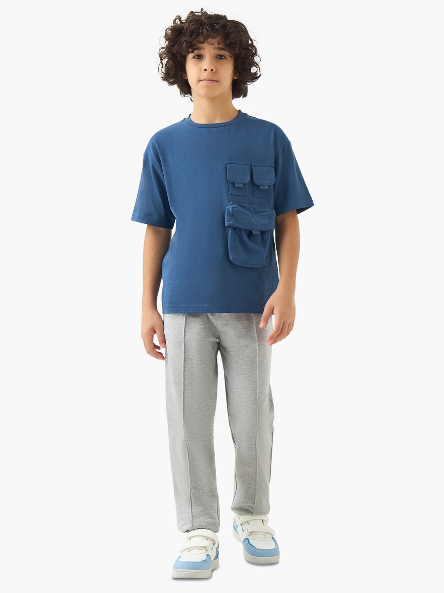 Crew Neck Short Sleeves T-Shirt with Pockets