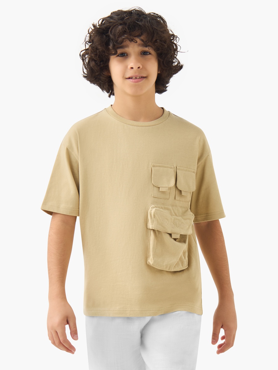 Crew Neck Short Sleeves T-Shirt with Pockets