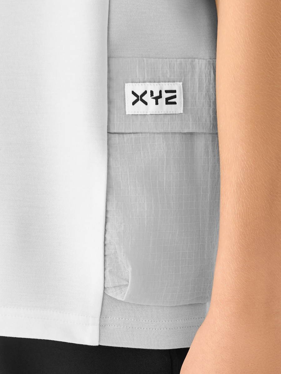 Crew Neck Short Sleeves T-Shirt with Panel Detail