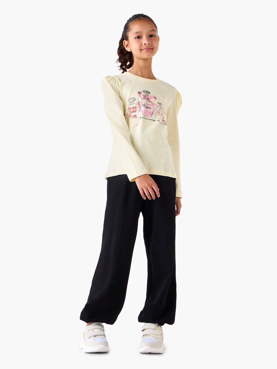 Crew Neck Long Sleeves T-Shirt with Graphic Print