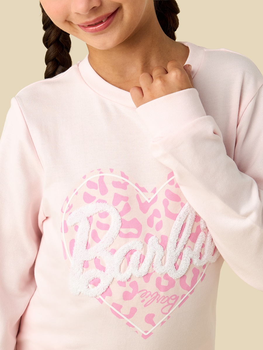 Cotton Crew Neck Long Sleeves Pyjama Set with Print