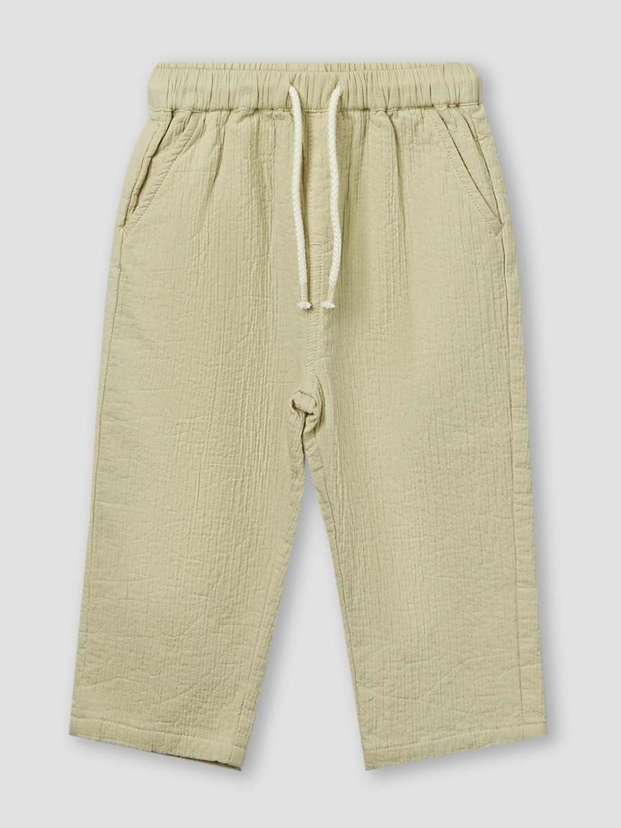 Crew Neck Long Sleeves Top and Pants Set with Textured Design