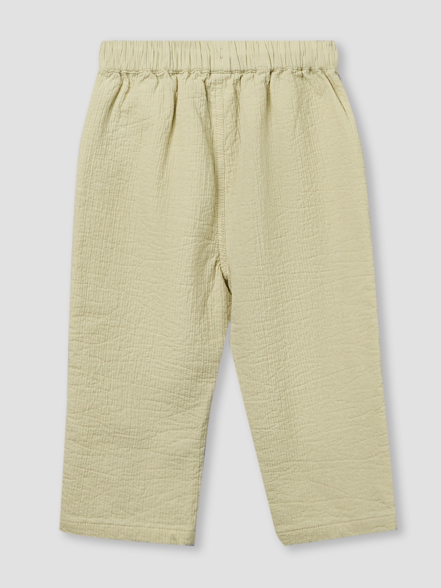 Crew Neck Long Sleeves Top and Pants Set with Textured Design