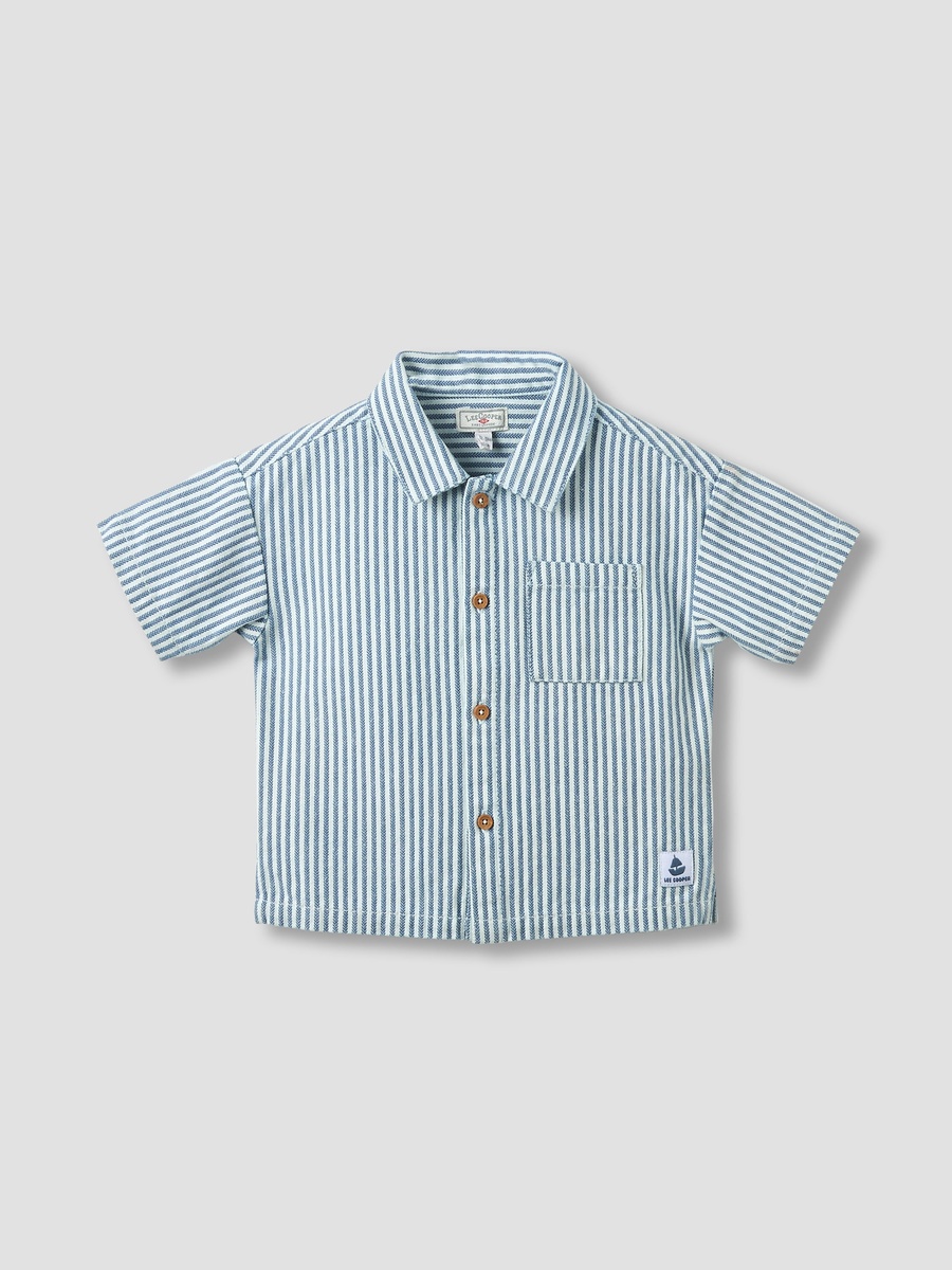 Collared Short Sleeves Shirt and Pants Set with Pockets