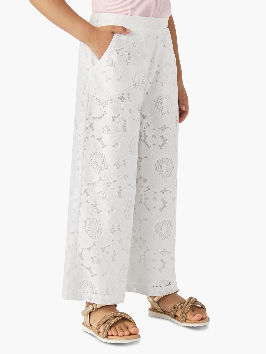 Round Neck Long Sleeves Jacket and Pants Set with Lace Detail