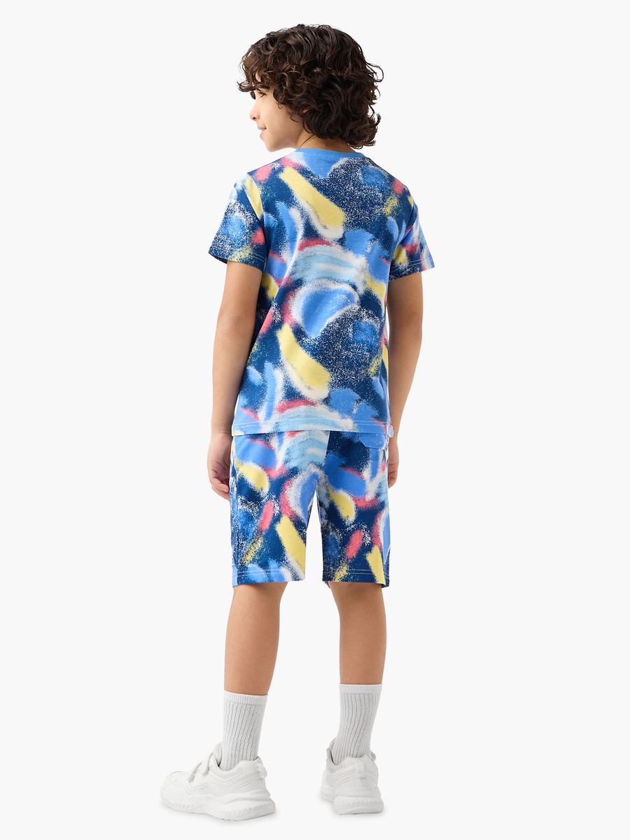 Set of 3 Crew Neck Short Sleeves T-Shirt and Shorts Set with Pockets
